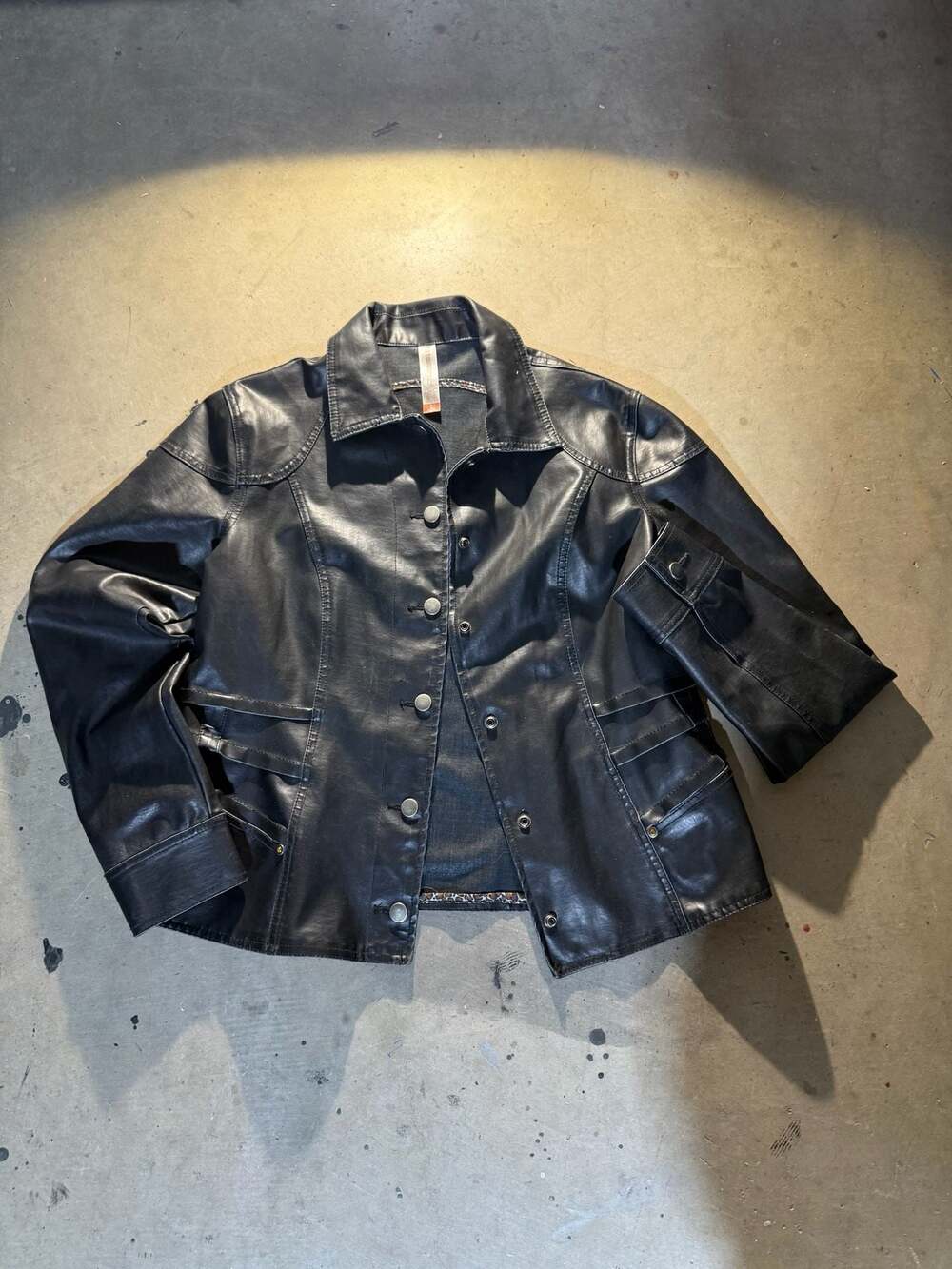 No Boundaries Faux Leather Black Jacket Size XL 15/17